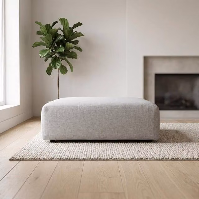 Abakus Direct Tokyo Cube Footstool in Grey Fabric