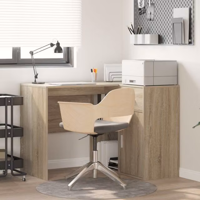 Berkfield Home Corner Desk in Pink Sonoma Oak, W/D/H: 102 x 88 x 75 cm – 1