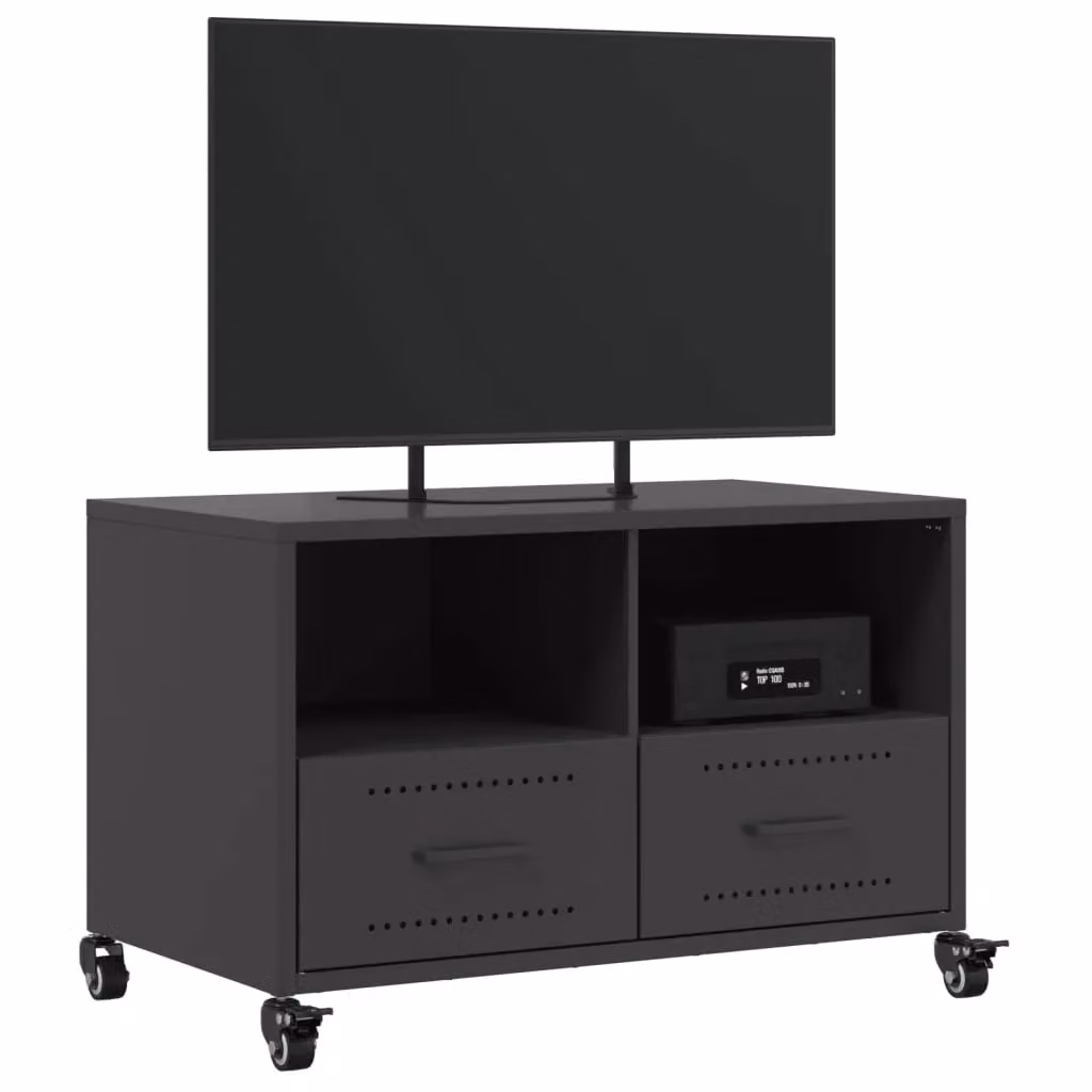 Berkfield Home Industrial Black Metal TV Cabinet W: 68 cm, D: 39 cm, H: 43.5 cm – 4