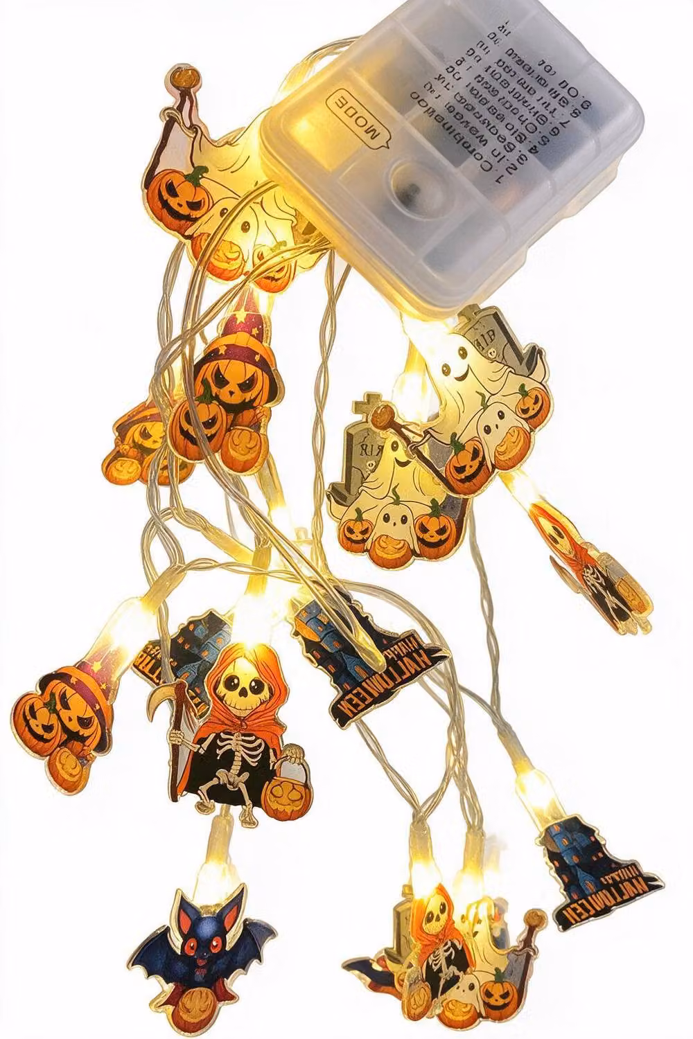 ExtraStar Multicolour LED Halloween String Lights with 20 Battery-Powered LEDs – 4