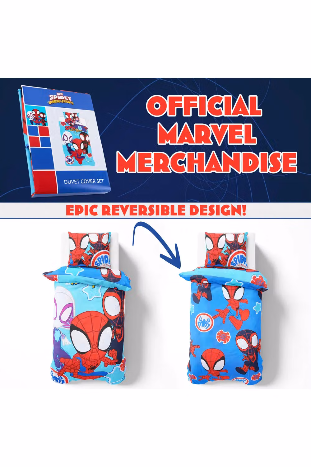 Marvel Spidey Single Duvet Cover Set, Multicolour, 90 x 200 cm – 3