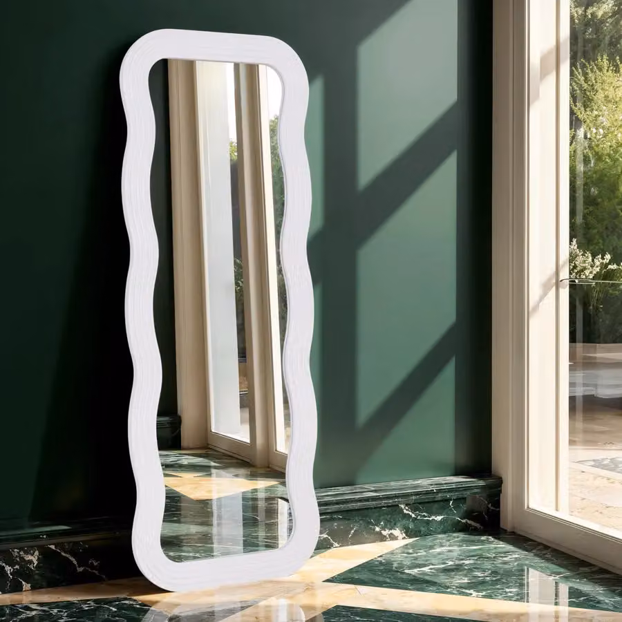 Home Garden Direct Paola Wavy Full Length Mirror in White, W/H: 70 x 180 cm – 2