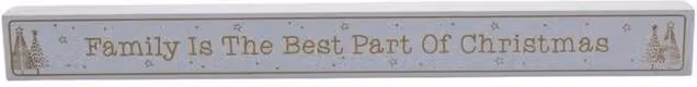 KDMD Family Is The Best Part of Christmas Plaque 3 Pack in Grey and Gold Wood
