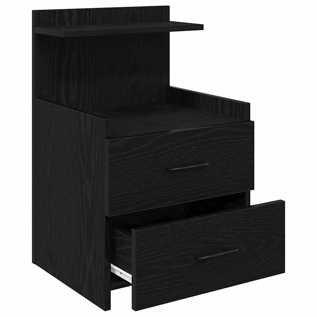 Berkfield Home Set of 2 Black Bedside Cabinets with 2 Drawers, W/D/H: 40 x 36.5 x 62 cm – 4