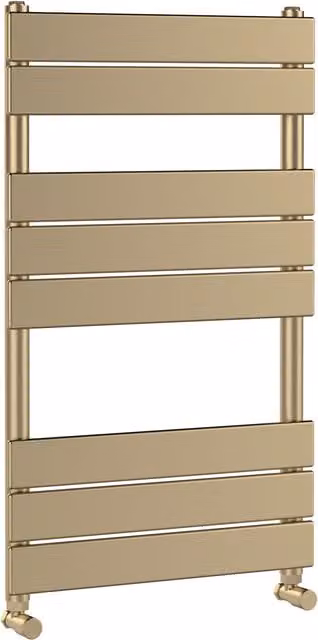 Balterley Square Towel Radiator with Flat Panels, Brushed Brass, H: 84 cm, W: 50 cm