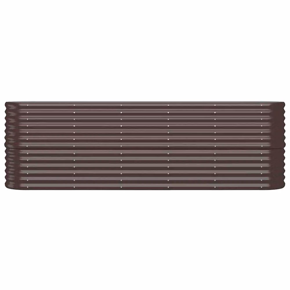 Berkfield Home Garden Powder-coated Steel Raised Bed in Brown, W/D/H: 224 x 40 x 68 cm – 3