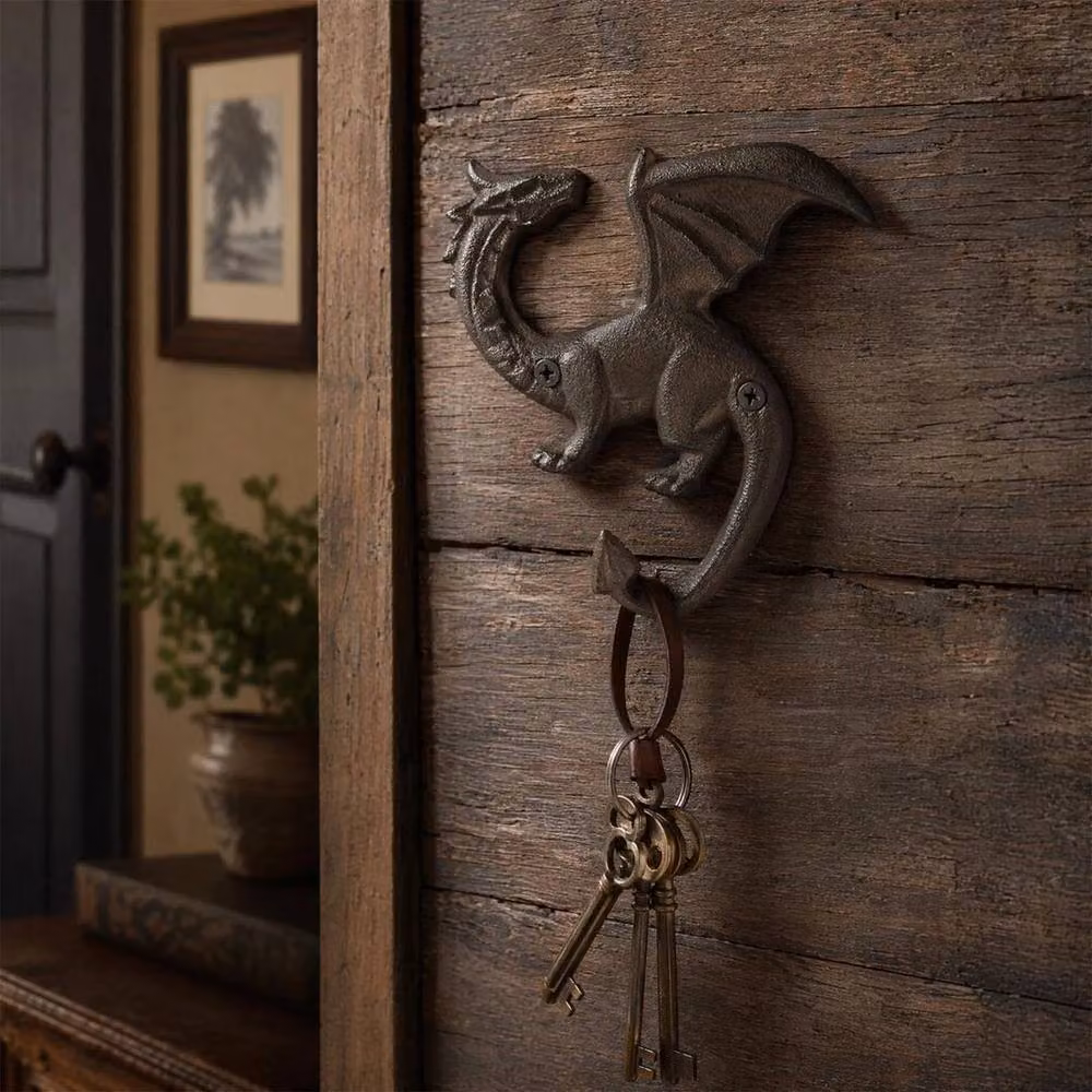 PAWNORA Vintage Iron Dragon Wall Hook in Brown – 3