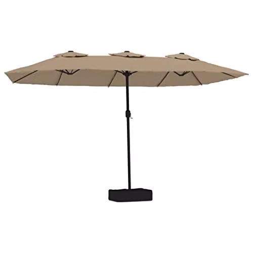 vidaXL Cantilever Garden Parasol in Beige with Polyester Fabric and Metal Frame