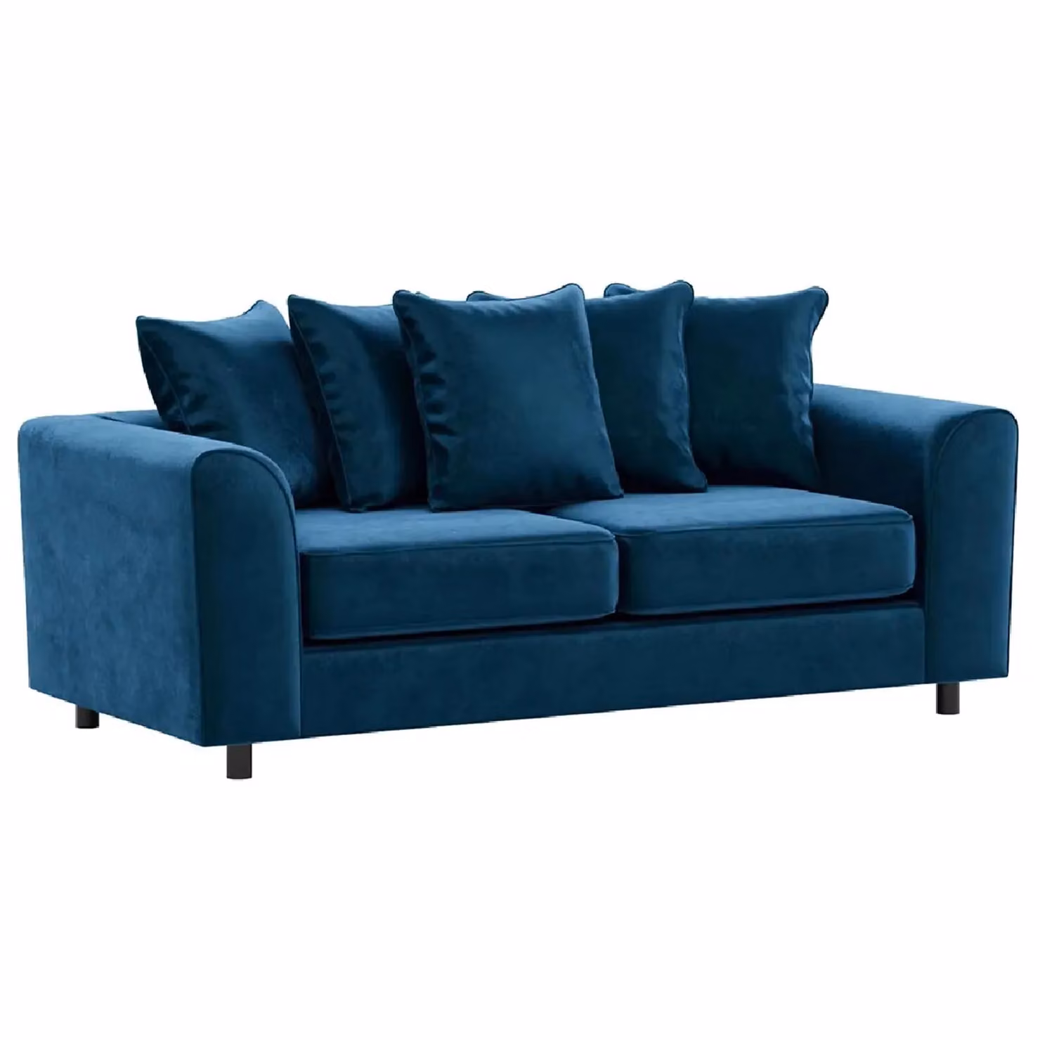 Furnishings For Less UK Brooklyn Blue Plush Velvet and Foam 3 and 2 Seater Sofa Set – 2
