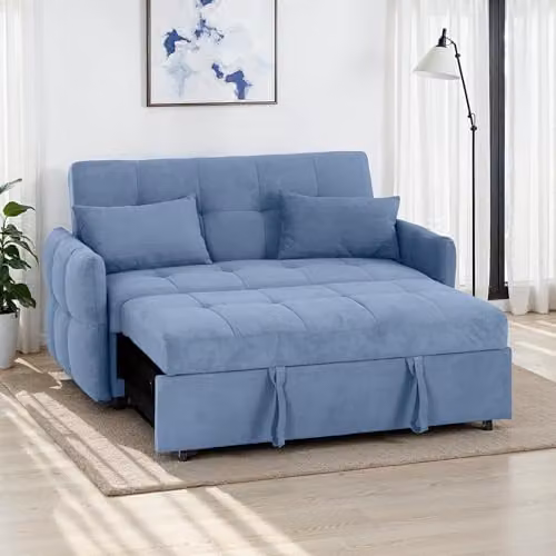 Seconique Chelsea Blue Fabric Sofa Bed – 4