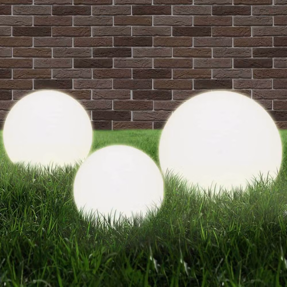 Berkfield Home LED Spherical Bowl Lamp Set of 3 in White – 2