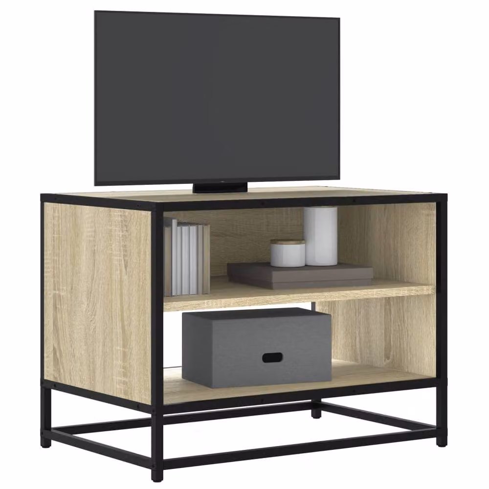 Berkfield Home Industrial TV Cabinet in Sonoma Oak and Beige, W/D/H: 61 x 40 x 46 cm – 2