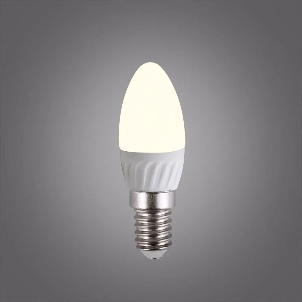 MiniSun Set of 2 4W E14 Frosted Opal Candle LED Bulbs, 3000K Warm White – 3