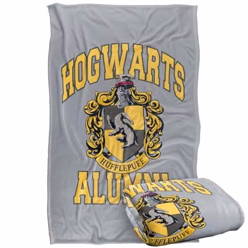 LOGOVISION Harry Potter Hogwarts Hufflepuff Alumni Super Soft Fleece Throw Blanket, Multicolour, W: 91.44 cm, D: 91.44 cm – 1