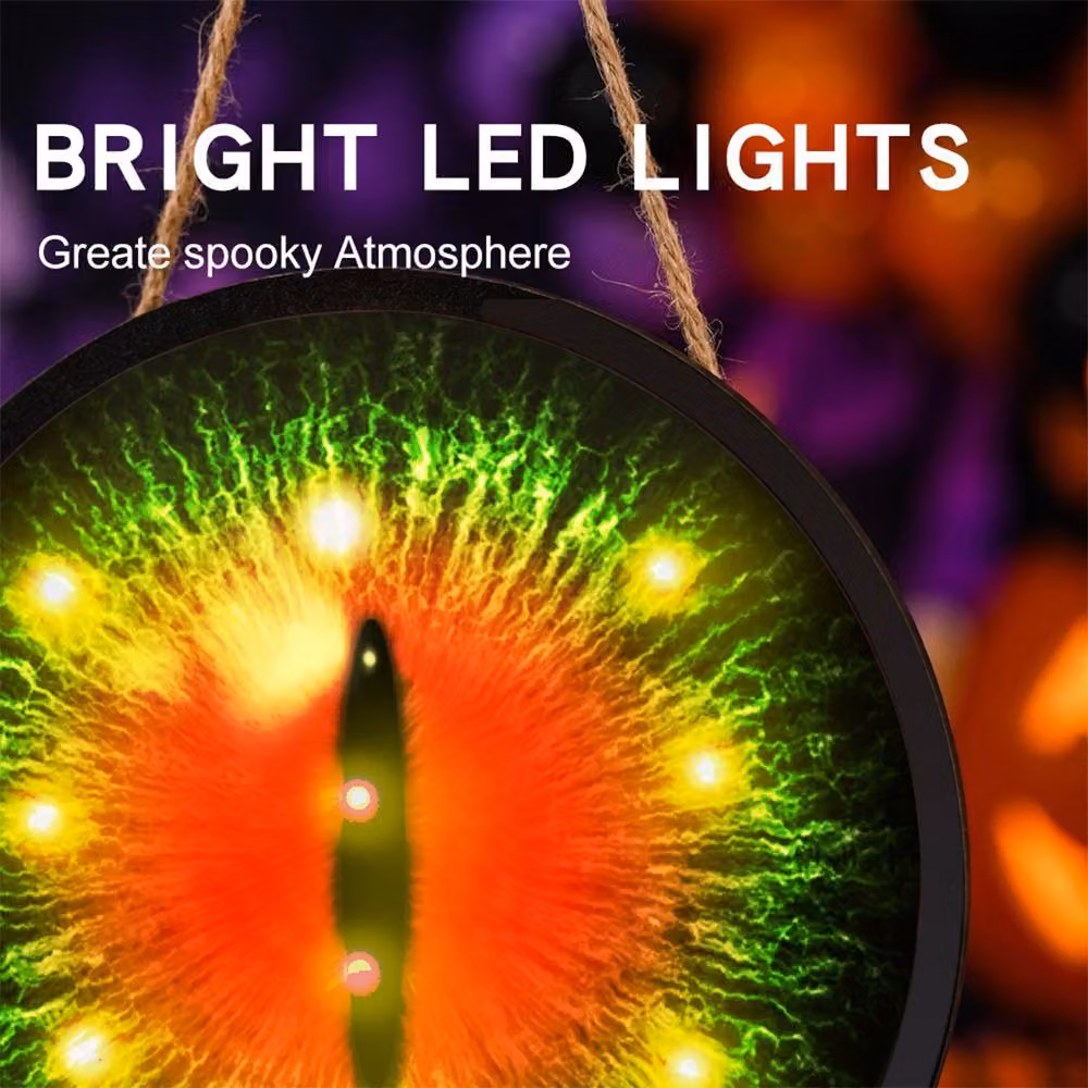 Quipulse Multicolour LED Glowing Eyeball Hanging Ornaments for Halloween Decor – 2