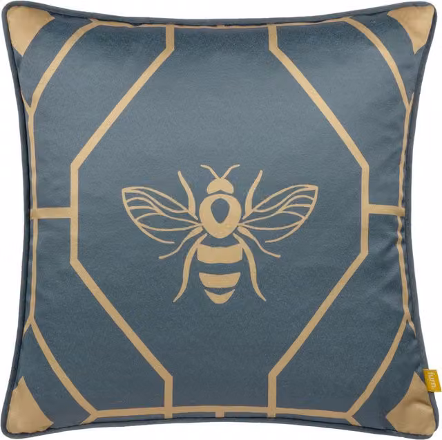 Make It A Home Bee Deco Geometric Square Cushion in Blue