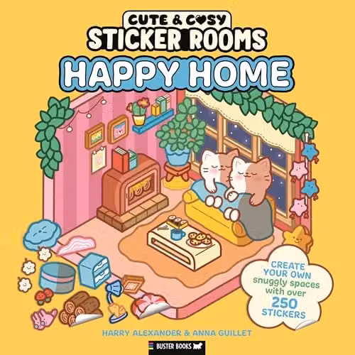 Buster Books Sticker Rooms: Happy Home Cute and Cosy Multicolour Paper Stickers