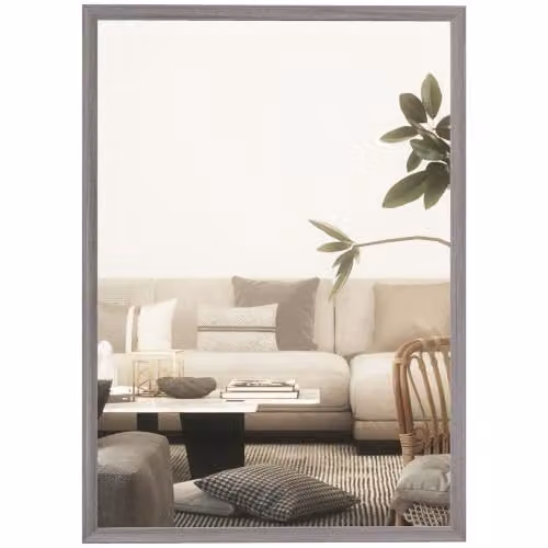 HOMCOM Modern Rectangular Wall Mirror in Grey, W: 50 cm, H: 70 cm