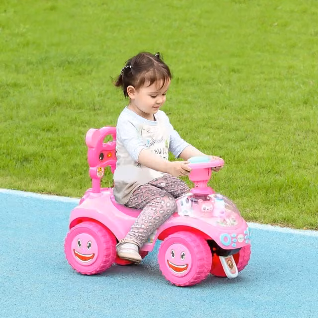 AIYAPLAY Toddler Slider Music Storage Push Toy in Pink with Light and Sound Sensory Features