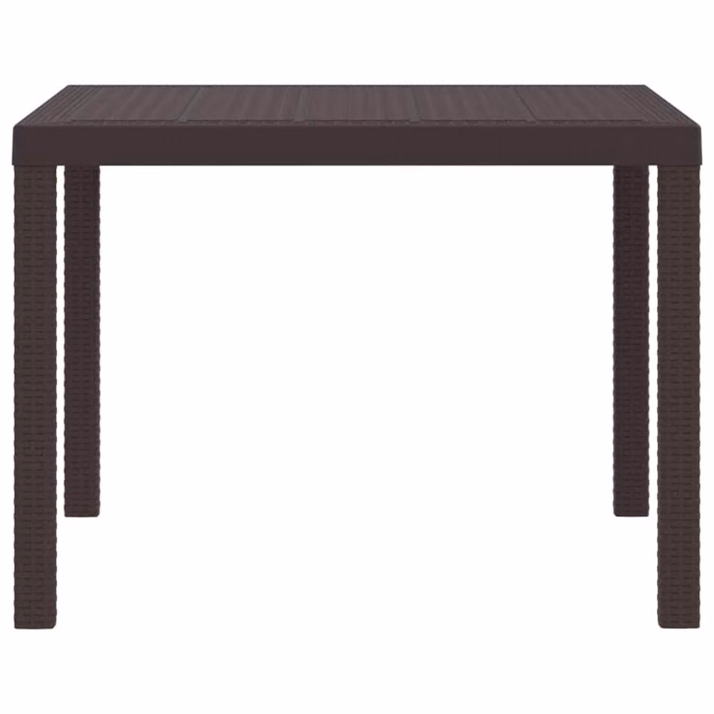 Berkfield Home Brown Poly Rattan Square Garden Table W/D/H: 100 x 100 x 73 cm – 4