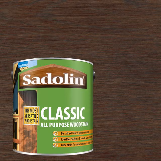 Sadolin Classic All Purpose Woodstain in Dark Palisander Brown, 5 l