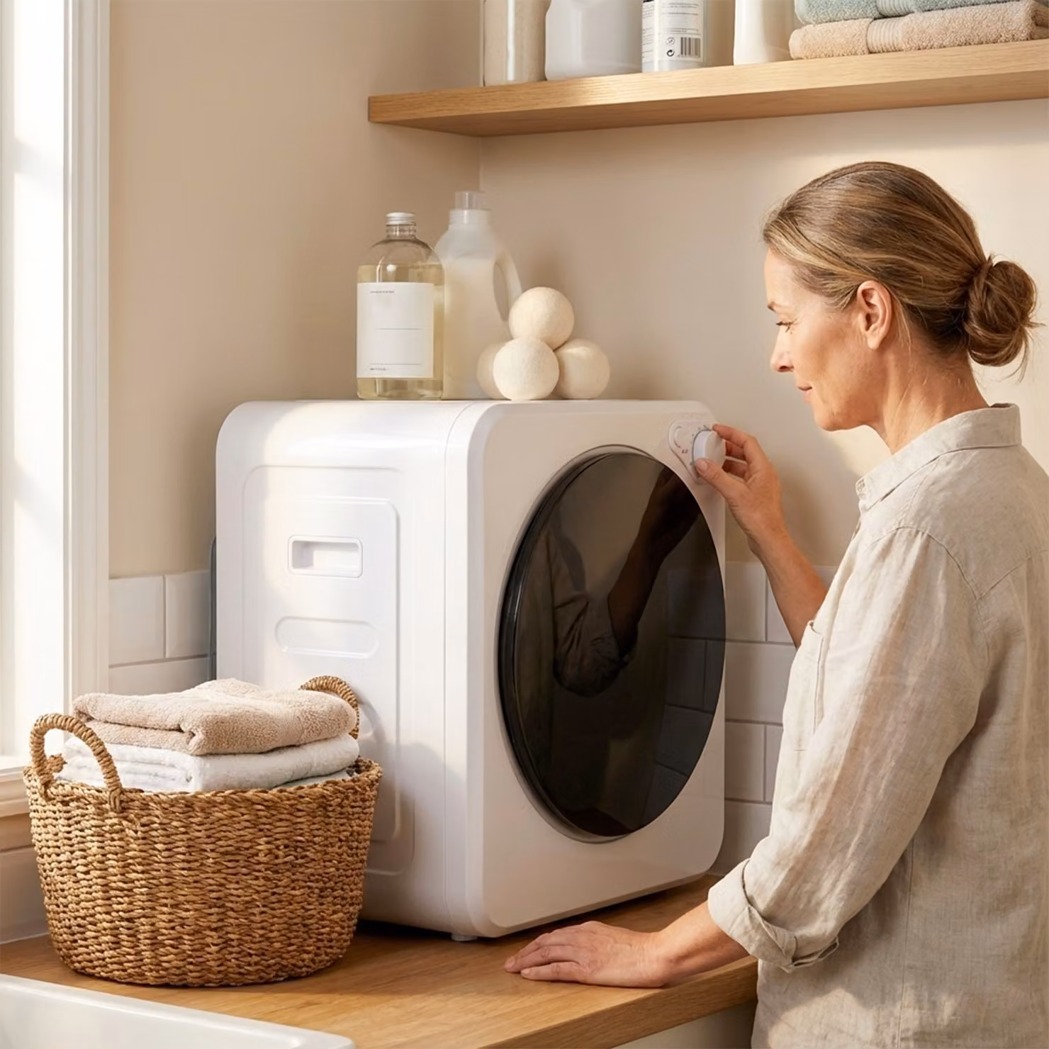 HOMCOM 4kg Front Load Portable Clothes Dryer in White – 8