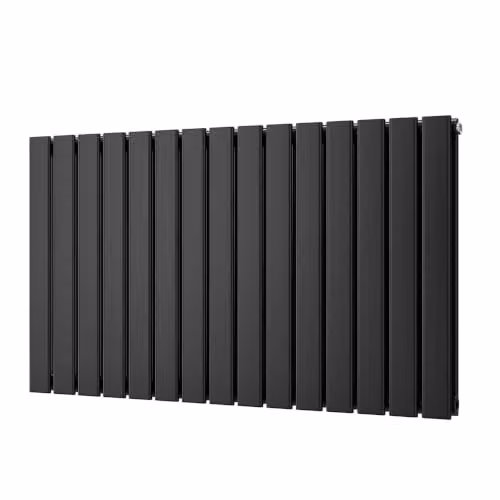 UK Radiators Typhoon Black Flat Tube Horizontal Designer Radiator, W: 102 cm, H: 60 cm – 2