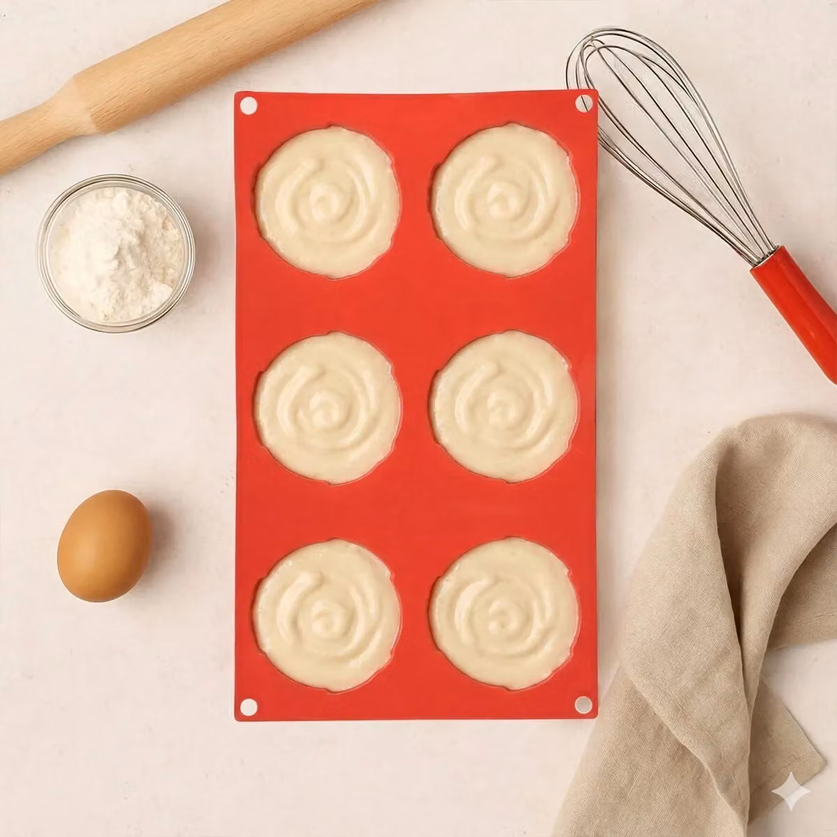 Orsina Red Silicone 6 Rose Cake Pop Mould, Non-Stick and Dishwasher Safe – 2