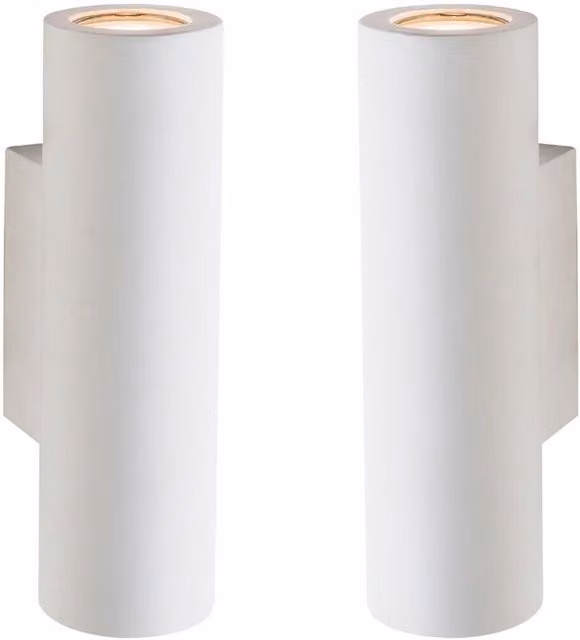 Loops 2 Pack Modern Up and Down LED Wall Light Kit in Primed White Ceramic