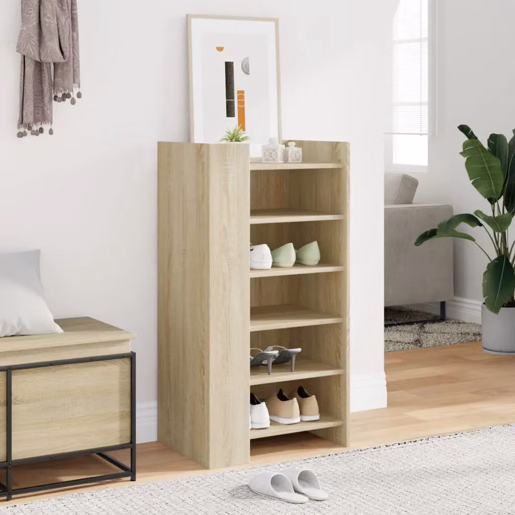 Berkfield Home Sonoma Oak Shoe Cabinet, Brown, W/D/H: 52 x 37.5 x 100 cm – 3