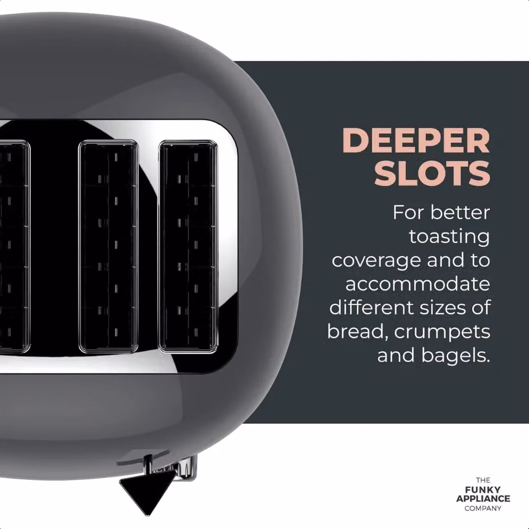 The Funky Appliance Company 4 Slice Toaster in Grey – 2