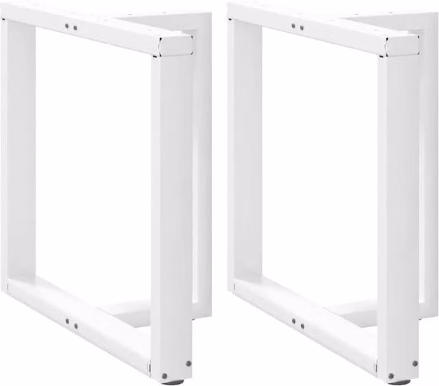Berkfield Home T-Shaped Dining Table Legs, 2 Pieces, White Steel, W: 70 cm, D: 35 cm, H: 72-73 cm