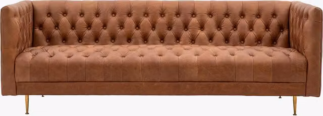 Perch & Parrow Legacy Brown Leather Upholstered Sofa