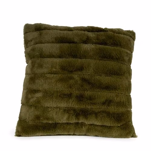 Madison & Mayfair Green Faux Fur Square Cushion, W/D/H: 45 x 45 x 45 cm