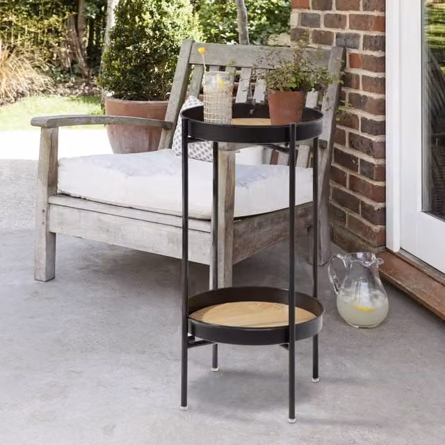 Nöa and Nani Solna Black Garden Patio Occasional Side Table
