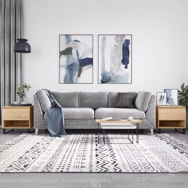 Berkfield Home Set of 2 Sonoma Oak Coffee Tables in Brown, W/D/H: 50 x 46 x 50 cm – 1