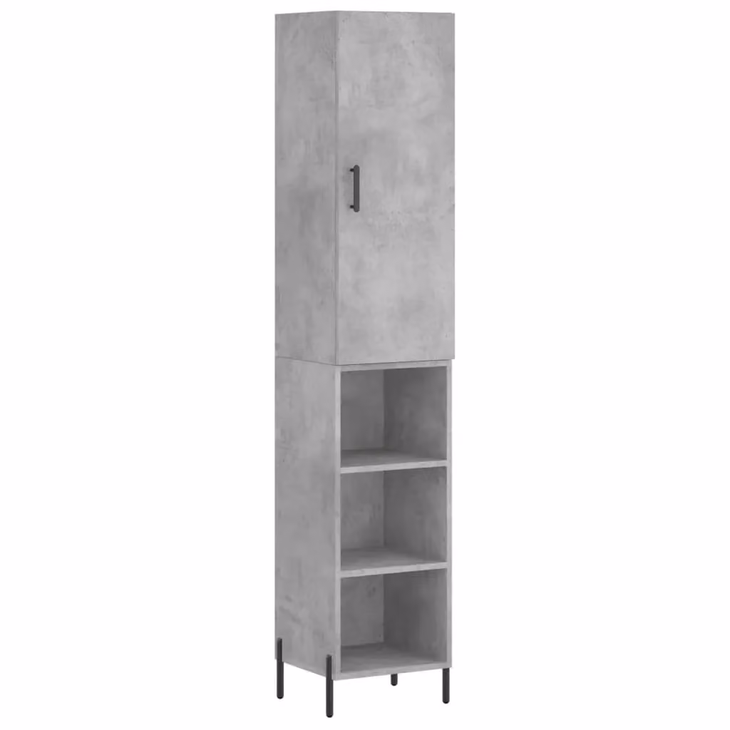 Berkfield Home Highboard in Concrete Grey, H 180 x W 34.5 x D 34 cm – 2