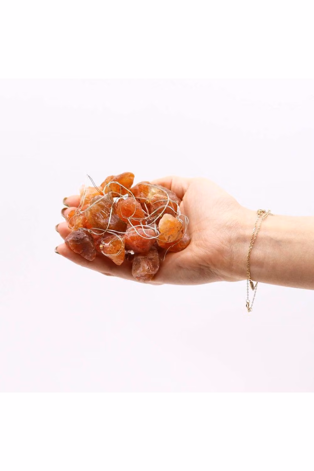 KDMD Orange Jade Gemstone LED String Lights with USB Power – 3