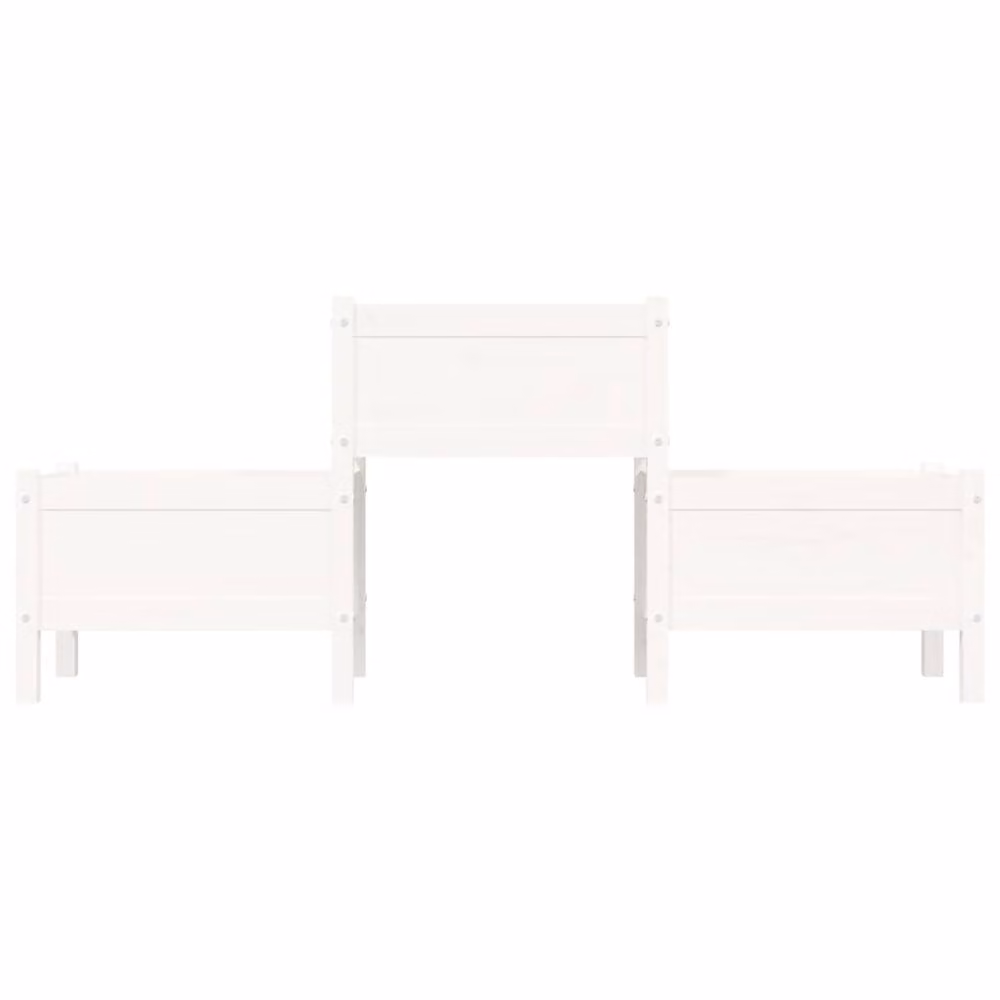 Berkfield Home Planter in White, Solid Wood Pine, W/D/H: 178.5 x 44 x 75 cm
