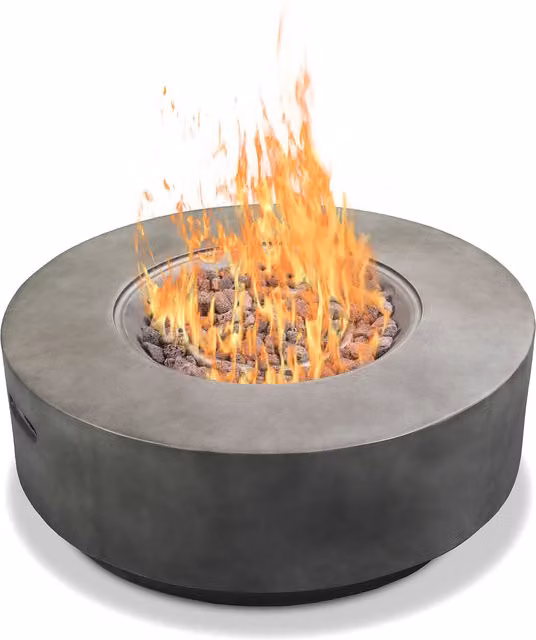 MDA Designs Fusion Outdoor Gas Fire Pit Fire Table in Dark Grey