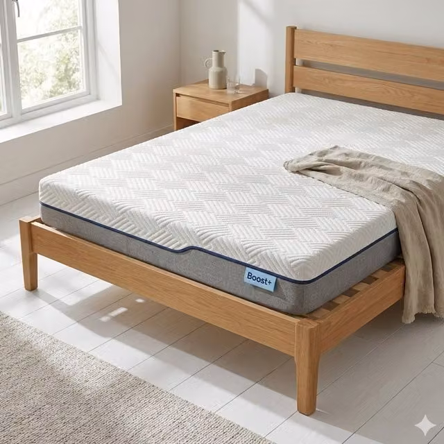 OAT Home Boost 1000 Pocket Spring Mattress, White, W/D/H: 90 x 190 x 18 cm