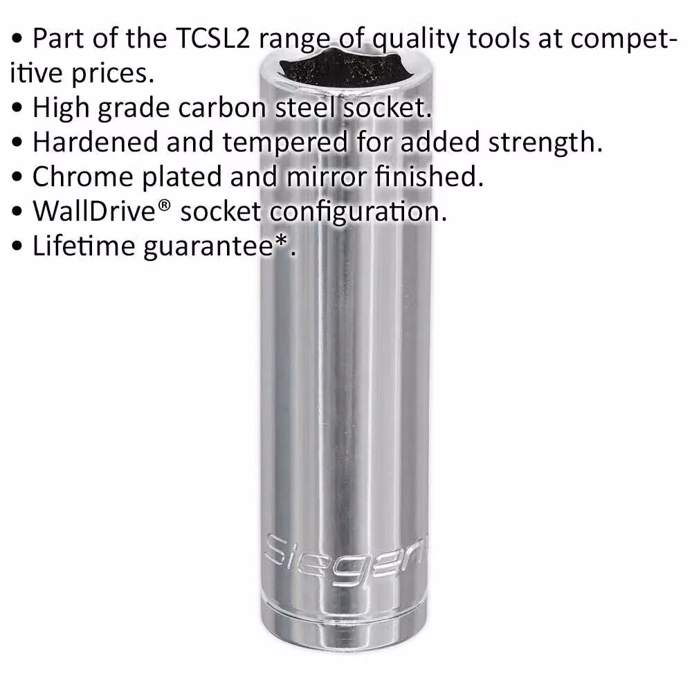 Loops 15mm Deep Drive Socket 1/2 inch Square Drive in Silver Chrome Plated Carbon Steel – 2