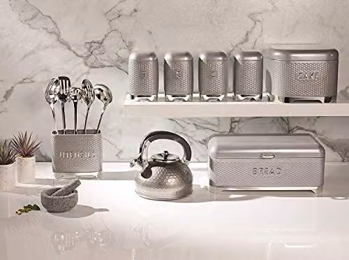 Lovello Freestanding Metal Utensil Holder in Grey, W/D/H: 2 x 1 x 18 cm – 2