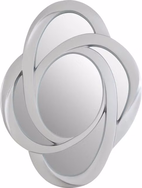 Orsina Opus Abstract Oval Design Wall Mirror in Black and Silver
