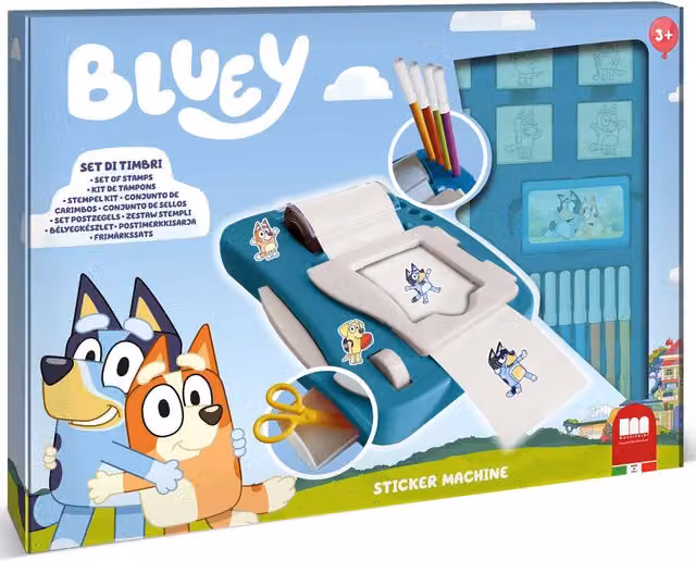 Multiprint Bluey Sticker Machine Kids Craft and Stationery Set in Blue