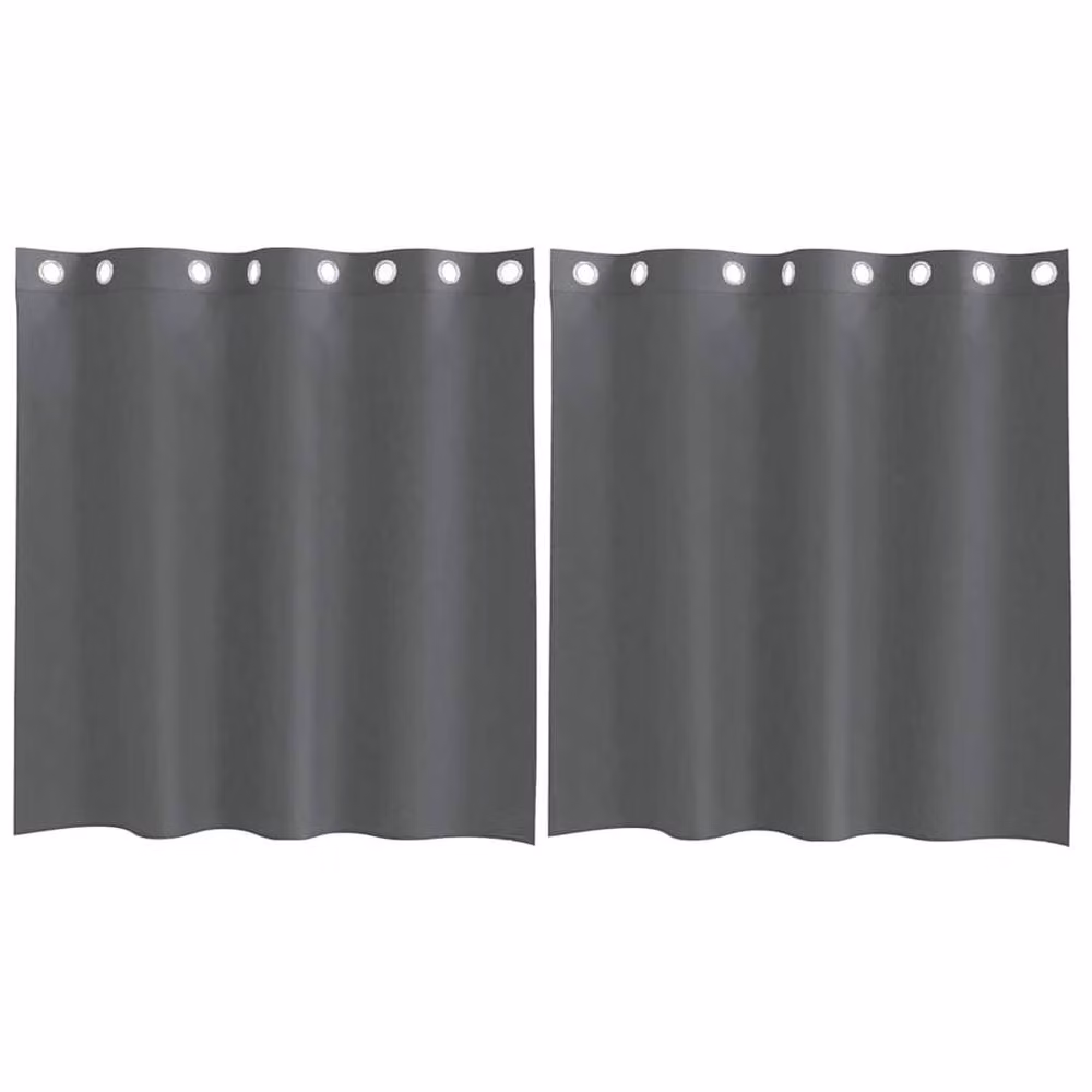 Berkfield Home Dark Grey Voile Fabric Curtains with Eyelets, 2 Pack, W: 140 cm x H: 140 cm – 2
