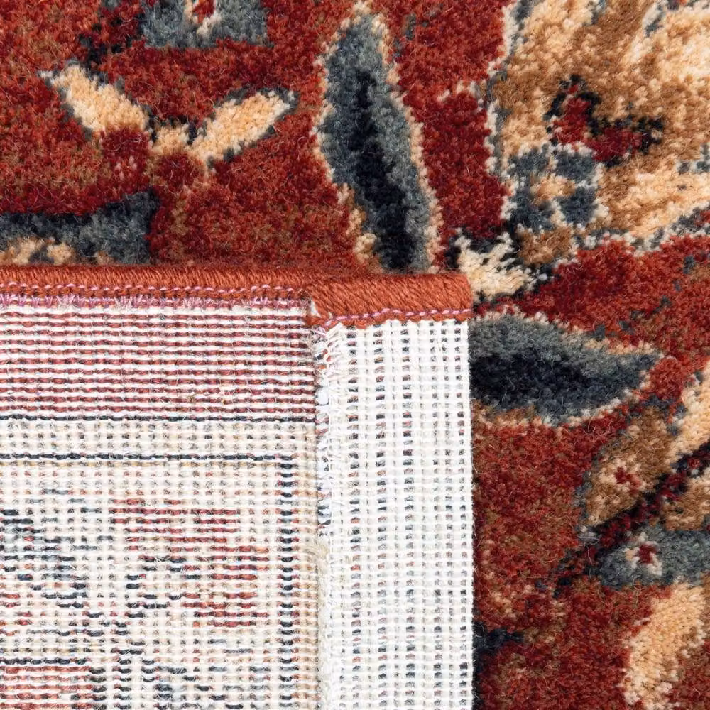 The Rug Shop UK Red Floral Traditional Wool and Jute Area Rug W/D/H: 135 x 200 cm – 4