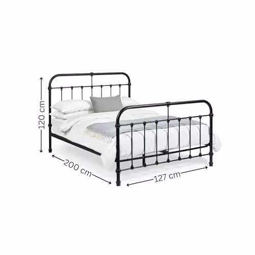 Julian Bowen Logan Black Metal Bed Frame, Small Double, W/D/H: 120 x 200 x 200.5 cm – 3