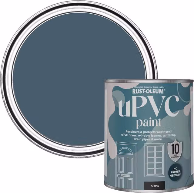 Rust-Oleum Gloss Finish UPVC Paint in Blue, 0.75 l