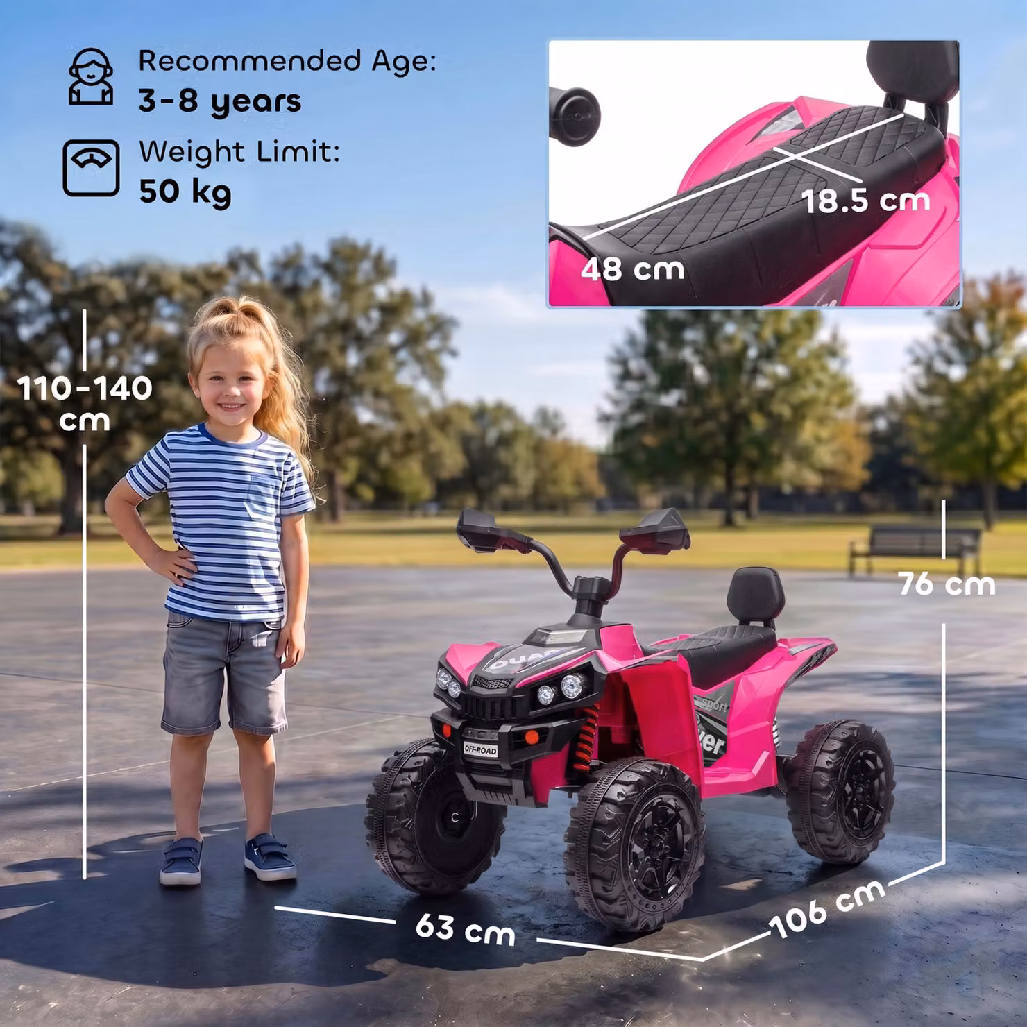 AIYAPLAY Electric Ride on Car 370 524V70PK in Pink – 2